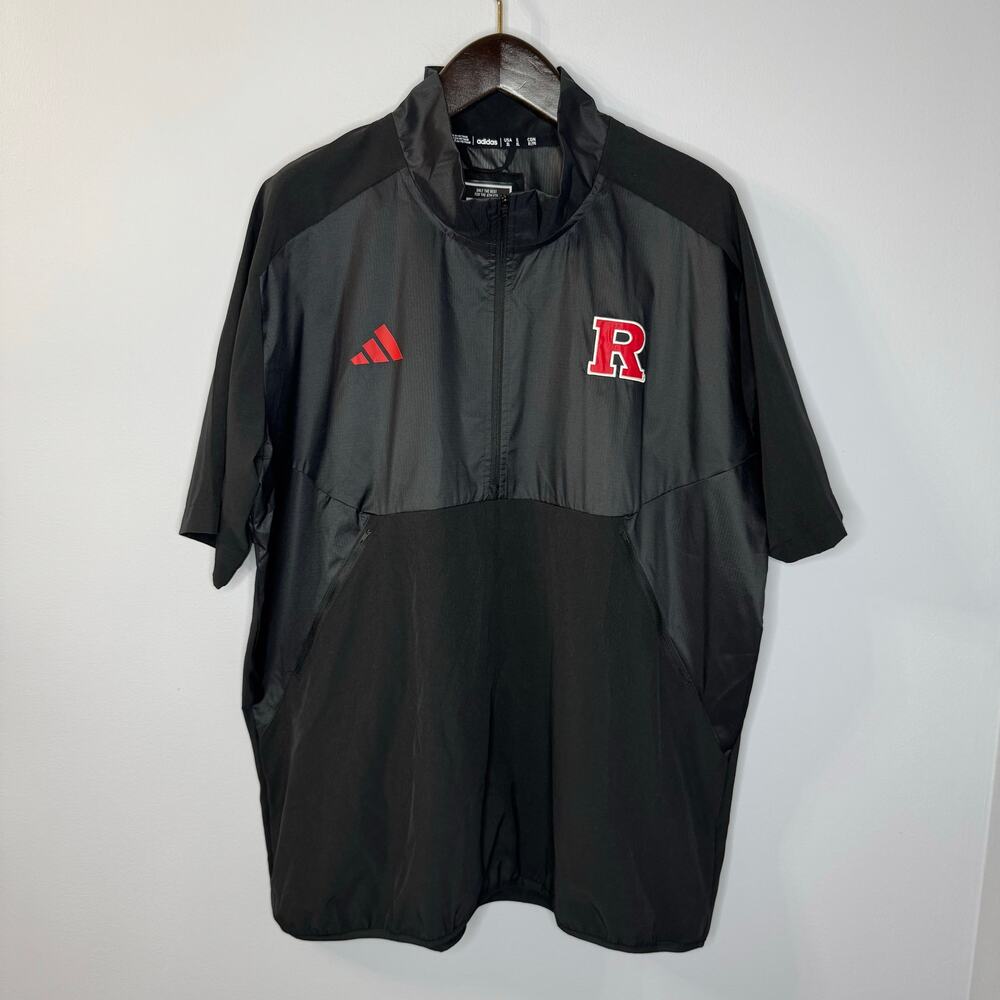 Rutgers Scarlet Knights adidas Sideline AEROREADY 1/4 Zip  Jacket Black Sz XL